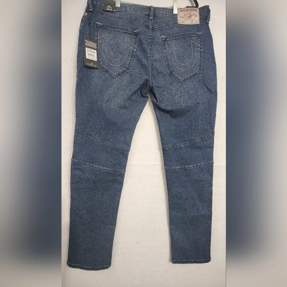 true religion rocco moto skinny style 700123 Medium Blizzard Wash‎ Size 36x32